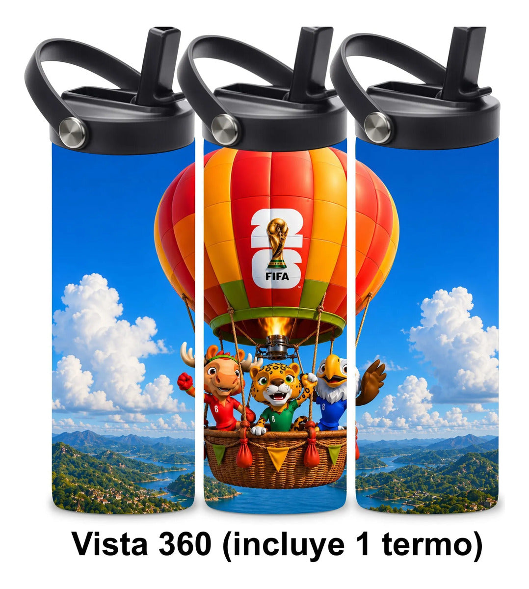 Termo Skinny - Mundial Fútbol Mascotas