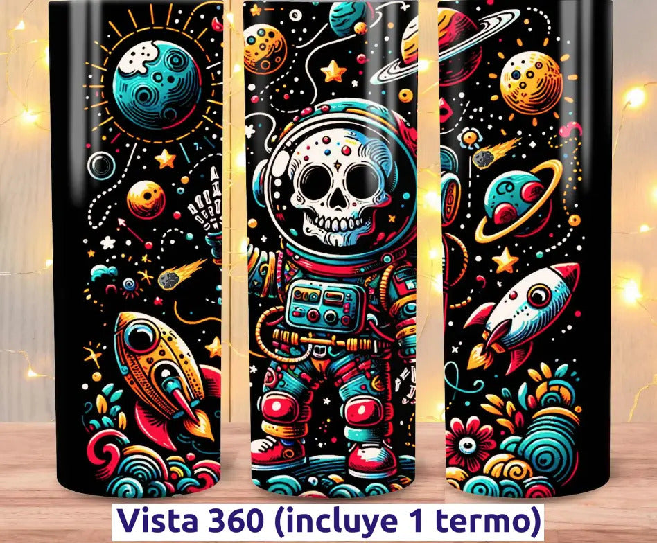 Termo Skinny - Astronauta Calavera