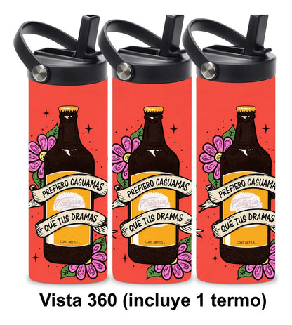 Termo Skinny - Prefiero Caguamas